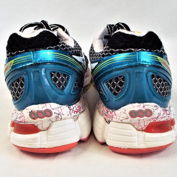 Asics Gel Kayano 19 Metallic Blue Pink and White Running Shoes Size 8.5 - Picture 7 of 13